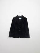 Womens Vintage Black Velvet Jacket S image