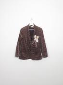 Womens Vintage Printed Brown Velvet Jacket XS/6-8 image