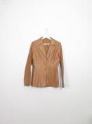 Women's Vintage Leather Jacket Tan S image