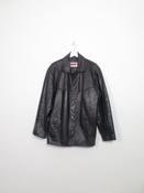 Mens Vintage Black Leather Jacket S image