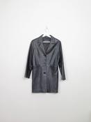 Womens Vintage Black Leather Short Coat S image