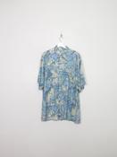 Men's Vintage Blue 80s Printed Shirt L
