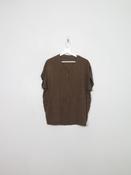 Women's Vintage khaki Green Silk Blouse Top M