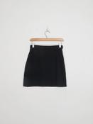 Vintage Black Wool Mini Jigsaw Skirt 26" XS image
