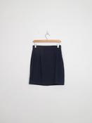 Vintage Navy &amp; White Pinsriped Mini Skirt 28" W S image