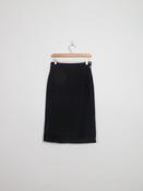 Vintage Black Wool 1950s Pencil Skirt 27 "W image