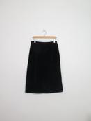 Vintage Black Velvet Below Knee Length Skirt 30" W S/M image