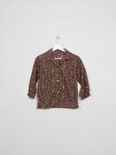 Vintage Paisley Wine &amp; Green Blouse With Collar XS/S image