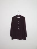 Womens Vintage Brown Silk Monsoon Oversized Blouse L image
