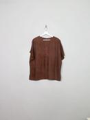 Women's Vintage Brown Silk Top M/L