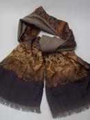 Mens Vintage Wide Silk &amp; Wool Printed Scarf image