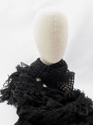 Woman's Vintage Black Crochet Shawl Scarf image