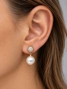 Vintage Style Gold &amp; Diamanté  Earrings image