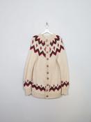 Men's Vintage Nordic Wool Hand-knit Cardigan XL