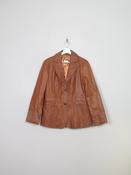 Women's Vintage Tan Leather Jacket M image