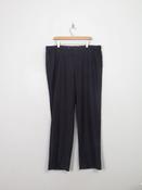 Men's Vintage Navy Pinstriped Wool Trousers 38" XL