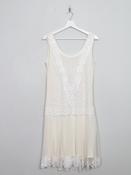 Beaded 1920s Vintage Style Cream Buttermilk Flapper Wedding Dress 12