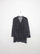 Women's Vintage Silver Lurex Glittery Top Blouse XL/XXL