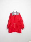 Men's Vintage Red Parka Coat 80s L/XL