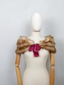 Vintage Fauc Fur Brown Cape Wrap