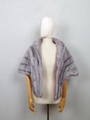 Vintage Grey Faux Fur Wrap Shrug Shawl S/M