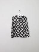 Vintage Silver &amp; Black Long Sleeved Top S