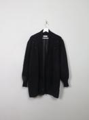 Women's Vintage Black Wool Beaded Cardigan Jacket M/L