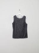 Vintage Black &amp; Midnight Blue Beaded Top S/M
