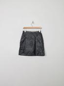 Vintage Black Leather Mini Skirt 27"