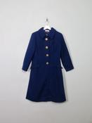 Women’s Vintage Couture Thomas Wolfangle Wool Navy Coat XS