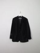 Men's Vintage Black Pinstripe Velvet Jacket 42"