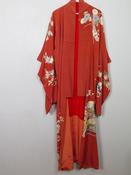 Vintage Burnt Orange Silk Kimono S/M