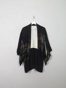 Vintage Black &amp; Gold Silk Short Kimono S/M
