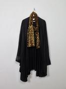 Vintage Cape With Leopard Scarf Tie One Size