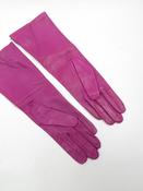 Women's Vintage Style Pink Long Leather Gloves S/M