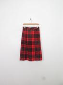 Vintage Red Tartan Wool Skirt Kilt  29"/10