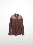 Men's Vintage Brown Western Style 90s Guess Shirt XL
