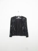 Women's Vintage Black Beaded Frank Usher Jacket S