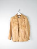 Men's 1970s Vintage Tan Leather Jacket 40" S/M image