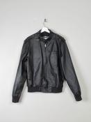 Men's Black Vintage Leather Jacket S/M image