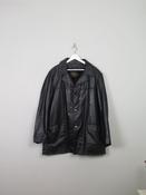 Men's Black Vintage Leather Jacket XL image