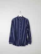Men's Blue Vintage Flannel Shirt L image
