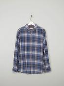 Men's Blue Vintage Flannel Shirt L image