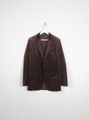 Men's Brown Vintage Velvet Pinstripe 1970s Tailored Jacket 40" S/M image