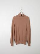 Men's Caramel Vintage Wool Polo Neck M