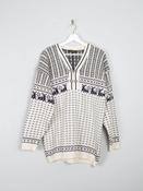Men's Cream Nodic Style Reindeer Jumper M/L image