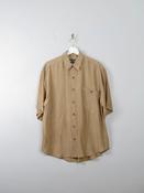 Men's Mustard Vintage Silk Shirt M image