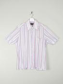 Men's Striped Vintage Short Sleeve Shirt L image