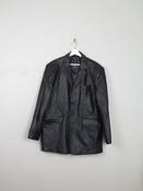 Men's Vintage Black Leather Jacket L image