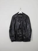 Men's Vintage Black Leather Jacket L image